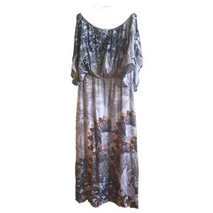 Soft Surroundings Blouson Cold Shoulder Long Dress Misses size M